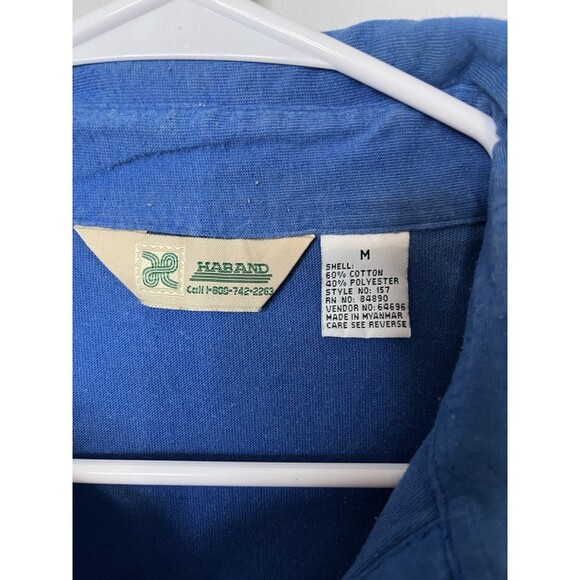 Vintage Haband Blue Pullover Shirt Medium M Button Collared - Excellent! - Picture 2 of 3